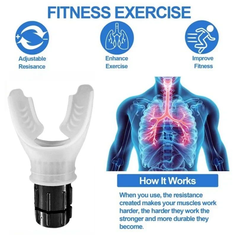 1 Set Breathing Trainer Lung Fitness Equipment y Silicone Training for